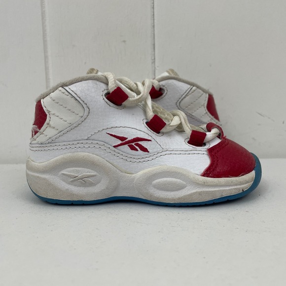 Reebok Other - Reebok Question Mid White Red AR1859 Toddler Size 5C Allen Iverson AI